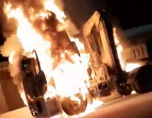 Vídeo mostra explosão de caminhão em chamas na praça de pedágio em Rondonópolis; assista