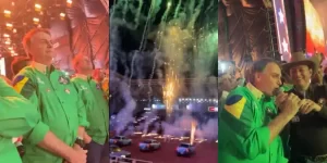 Bolsonaro é homenageado e ovacionado com espetáculo de fogos na Festa do Peão de Americana