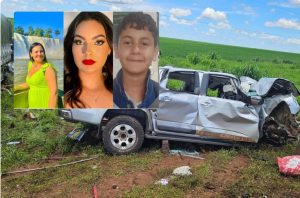 Família de Mato Grosso morre após colidir camionete de frente com caminhão na BR-163