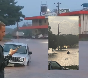 Ruas se transformam em rios novamente em poucos minutos de chuva em Rondonópolis; vídeos