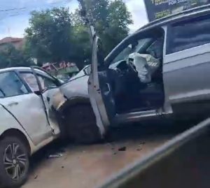 T-Cross fica com a frente destruída após forte colisão em Rondonópolis; vídeo