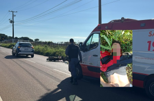 Jovem fica com diversos ferimentos após empinar moto e cair em Rondonópolis; imagem forte