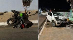 Motorista embriagado atropela entregador e derruba muro de casa em MT; vídeo