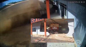 Carreta desgovernada destrói restaurante e vídeo mostra dona escapando por um triz em MT