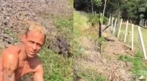 Bandido tem a perna arrancada durante fuga após assaltar família; veja vídeo