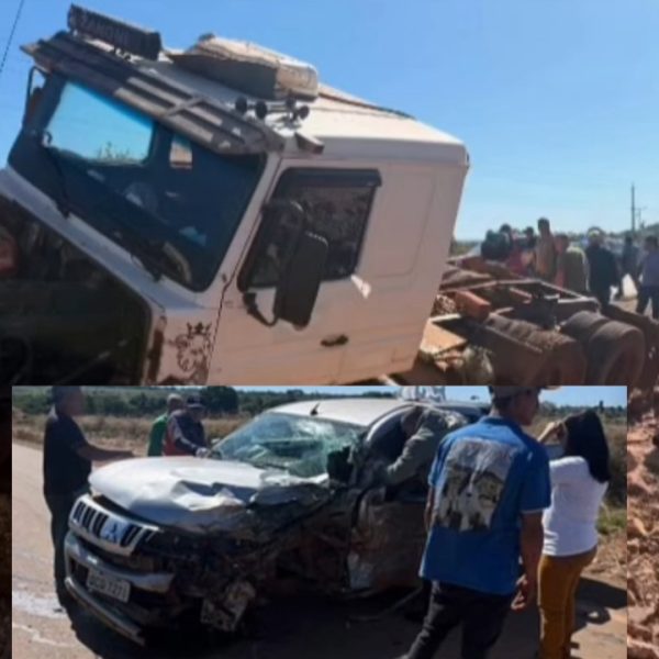 Motorista de camionete escapa da morte após colisão brutal com carreta na MT-208; vídeo
