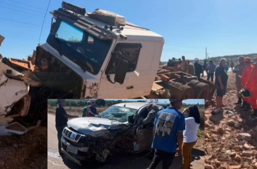 Motorista de camionete escapa da morte após colisão brutal com carreta na MT-208; vídeo