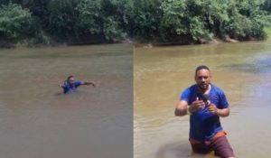 Repórter pisa em corpo de adolescente desaparecida em rio durante cobertura de afogamento 