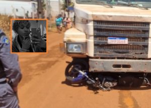 Motociclista é esmagado por carreta, é socorrido mas acaba morrendo no Hospital Regional