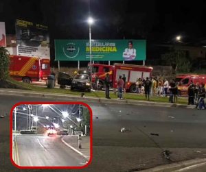Cabo morre e três ficam feridos em fortíssima colisão em MT; câmera registrou acidente