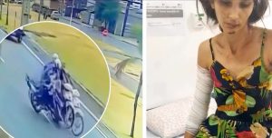 Amostradinho empina moto, colide em motociclista e a deixa com ferimentos graves em MT; assista