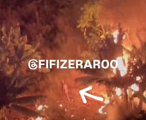 Homem pelado acende fogo em ‘ritual bizarro’ no Centro de Rondonópolis e vizinho filma tudo