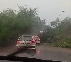 Chuva violenta derrubou árvores e paralisou trânsito na BR-364 entre Rondonópolis e Pedra Preta; vídeo