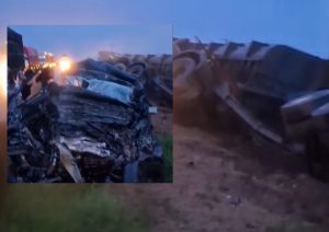 Motorista morre preso às ferragens após colidir brutalmente de frente com carreta em MT; vídeo