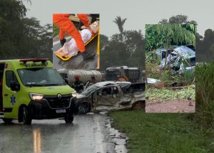 Colisão com quatro veículos deixa um morto e três feridos na BR-364; vídeo