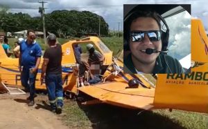 Piloto de 23 anos morre após queda de avião agrícola na BR-070 em MT; vídeo