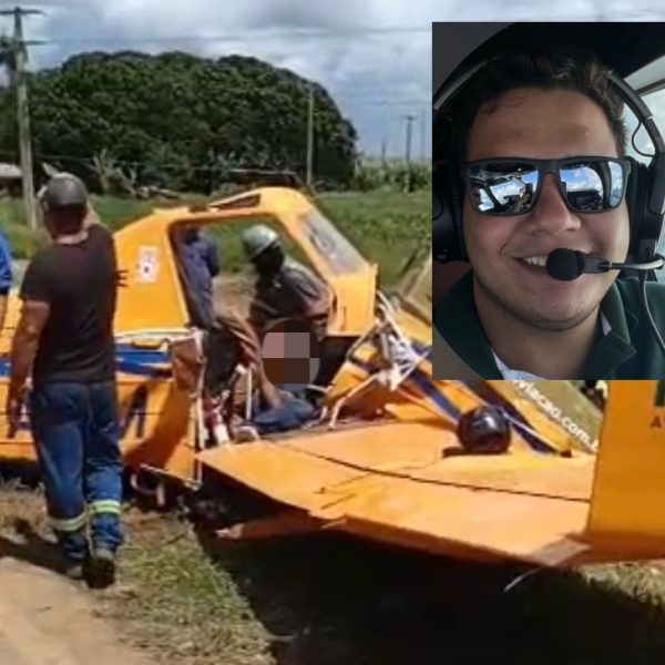 Piloto de 23 anos morre após queda de avião agrícola na BR-070 em MT; vídeo