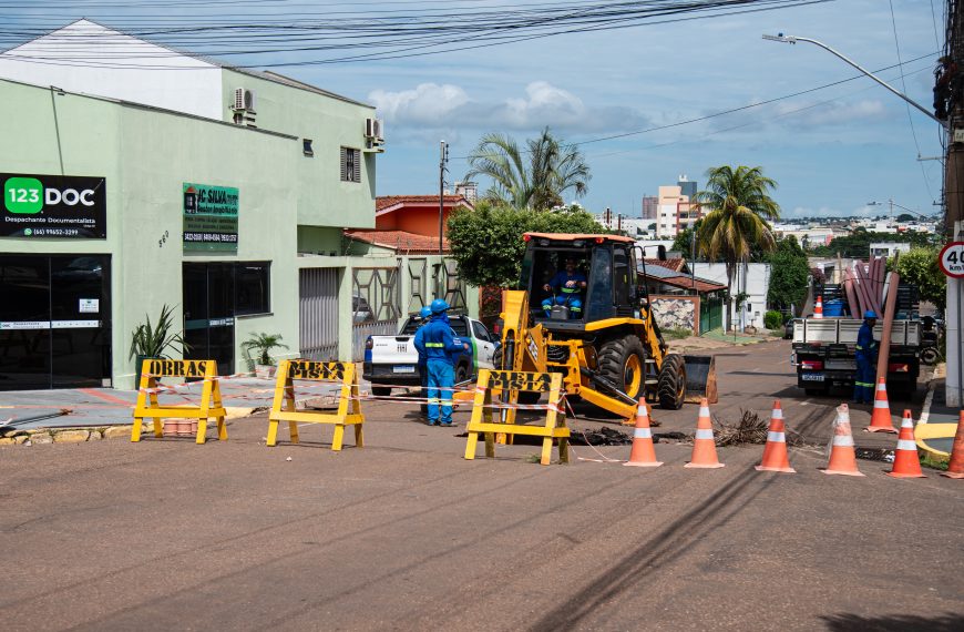 Trecho da Otávio Pitaluga na Vila Aurora tem interdição total para manutenção da via
