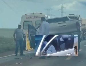 Motorista sofre mal súbito, colide Hilux brutalmente em caminhão e fica desacordado na BR-364; vídeos