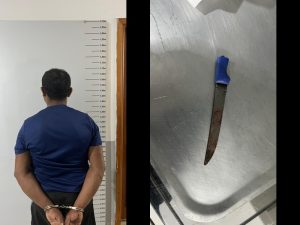 No Dia da Mulher, homem crava faca na perna da esposa e é contido com bala de borracha em MT