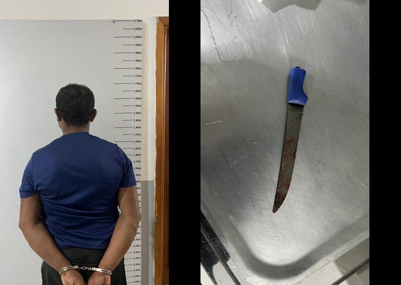 No Dia da Mulher, homem crava faca na perna da esposa e é contido com bala de borracha em MT