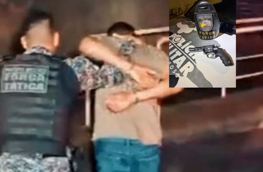Bêbado aponta revólver para ex e filha, faz ameaças de morte e é preso em Rondonópolis; vídeo