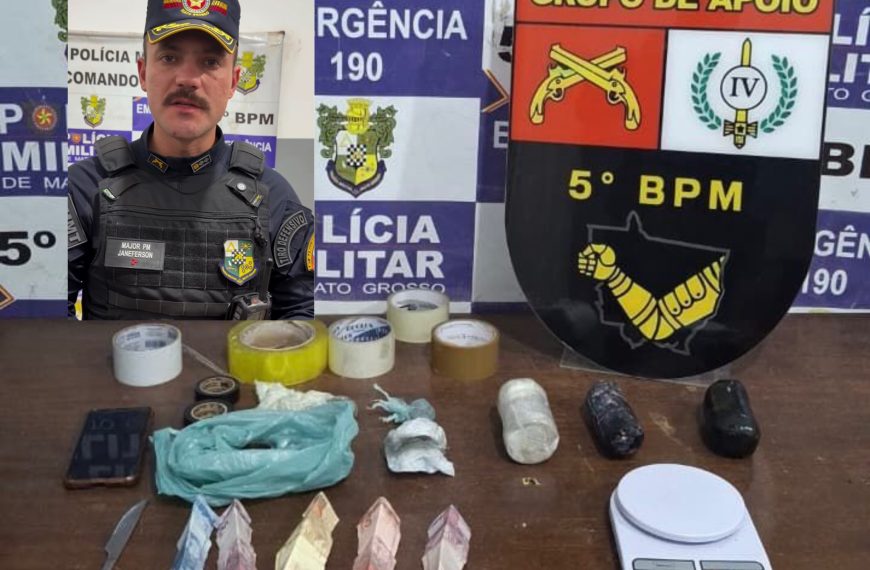 PM ‘estoura’ escritório do CV em Rondonópolis e apreende drogas que seriam levadas à Mata Grande; vídeo