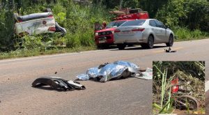 Invadiu a pista e acabou ‘esmagado’: motociclista morre após entrar de forma brusca na BR-174 em MT; vídeo