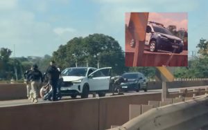 Perseguição e cena de filme: Roubo termina com 3 presos e carro recuperado em Rondonópolis; vídeo