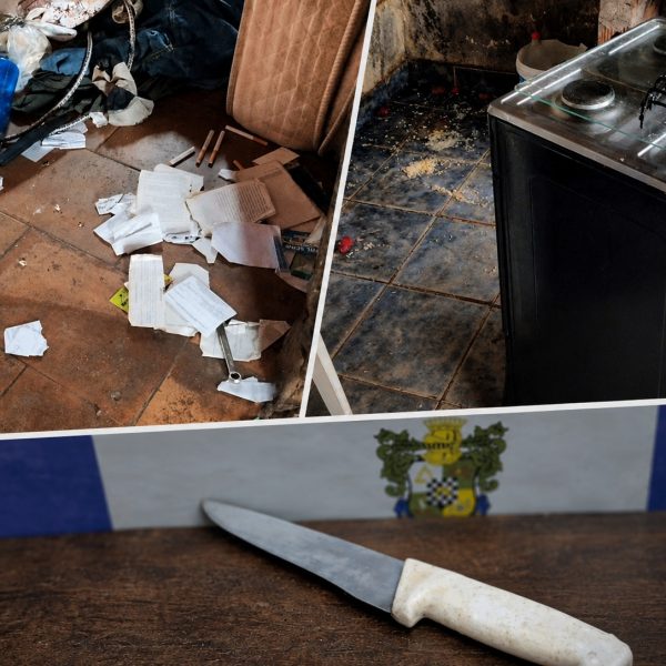 Lunático espanca esposa, ameaça matá-la com faca e precisa ser contido pela PM em Rondonópolis; imagens