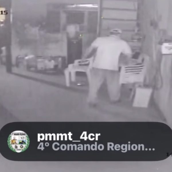 Assaltante invade empresa e é preso no telhado após dono ver tudo pelas câmeras em Rondonópolis; assista