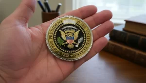 Challenge coin entregue a Flávio Bolsonaro reforça laços com grupo político do presidente Trump; Lula não recebeu homenagem