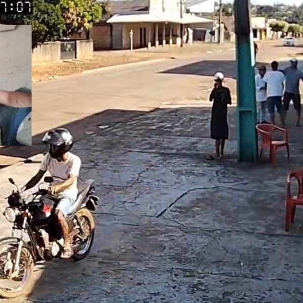 Vídeo mostra homem sendo morto com golpe de canivete no pescoço na frente de bar em MT; imagem fortíssima