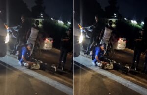 Tudo travado: motociclista fica ferido e acidente provoca longo congestionamento na BR-364; vídeos