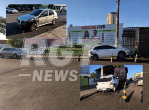 Carro é arremessado contra trailer de lanches após colisão e quase vira tragédia em Rondonópolis; vídeo