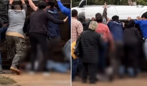 Idosa morre prensada sob carro após engavetamento entre veículos em MT; vídeo mostra desespero