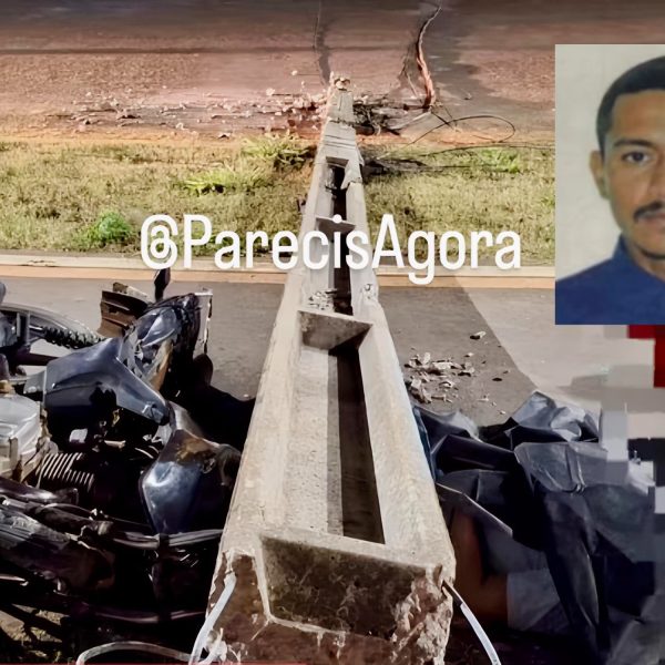 Motociclista morre após colidir e ser ‘esmagado’ por poste em MT; imagens fortes