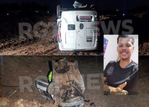 Motorista morre após carreta atingir utilitário e veículo despencar em ribanceira no Anel Viário de Rondonópolis; imagens