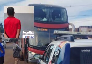 Indivíduo tenta matar homem esfaqueado dentro de ônibus na região de Rondonópolis; veja imagens