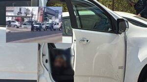 Imagens mostram troca de tiros e ladrão morto após tentativa de roubo a empresa em MT; assista