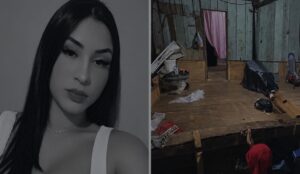 Homem mata mulher brutalmente a facadas e é preso escondido em corredor de casa em MT