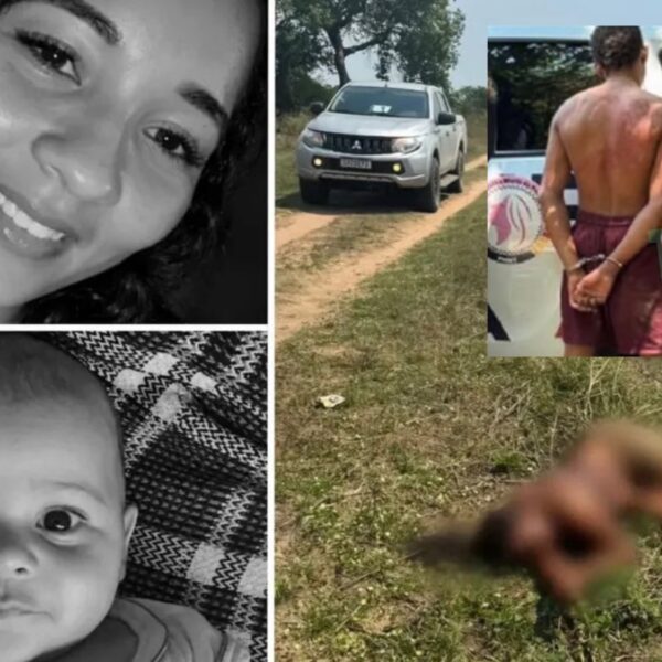 Homem mata esposa e bebê de 4 meses a facadas e acaba preso dormindo em fazenda de MT; imagens fortes