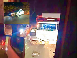 Jaciara/Rondonópolis: colisão entre 5 veículos quase causa tragédia, deixa motorista ferido e interdita BR-364