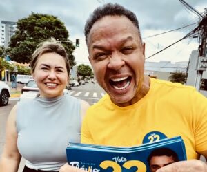 Após 85 mil votos a Flávio, Cláudio e Alessandra vão às ruas reforçar campanha em Rondonópolis; vídeo