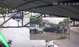 Vídeo mostra carro capotando após outro motorista invadir preferencial no Jardim Tropical em Rondonópolis