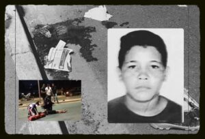 Menor tenta atravessar canteiro, atinge moto com irmãos e jovem morre em MT; vídeo mostra banho de sangue