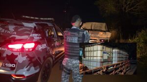 PM intercepta bando especializado em furtar combustíveis e recupera 4,5 mil litros de diesel em Rondonópolis; imagens