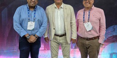 No evento, o secretário Gilson Oliveira, o palestrante Paulo Henrique Feijó, servidor federal da Secretaria do Tesouro Nacional (ao meio), e o servidor local Francisco Jr.