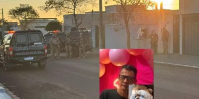 Policiais no local onde homem foi baleado em confronto com policiais e morreu (Foto: Jornal da Nova)